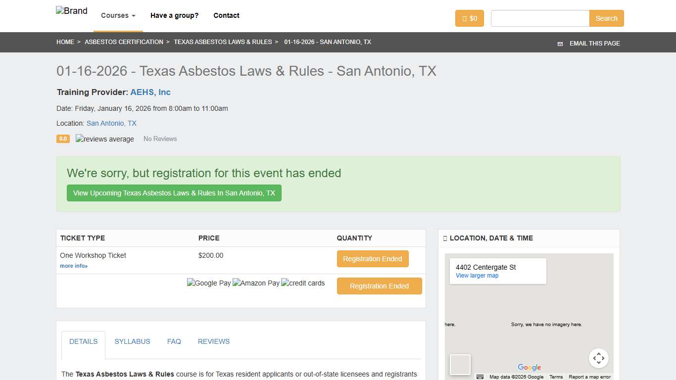 01-16-2026 - Texas Asbestos Laws & Rules Training San Antonio, TX Zack Academy